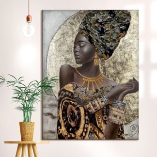 Leinwandbild auf Keilrahmen "African Lady" Casablanca 90 x 120 cm