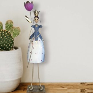 Metallfigur Mädchen SUSI mit Blume Höhe 82 cm