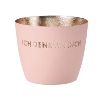 Windlicht MADRAS GiftCompany "ICH DENK AN DICH" GiftCompany blush/gold ø 10 cm