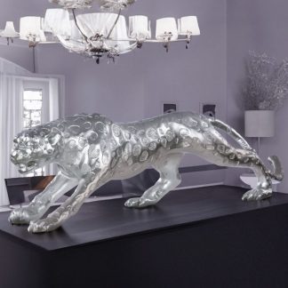 Deko Figur GEPARD silber