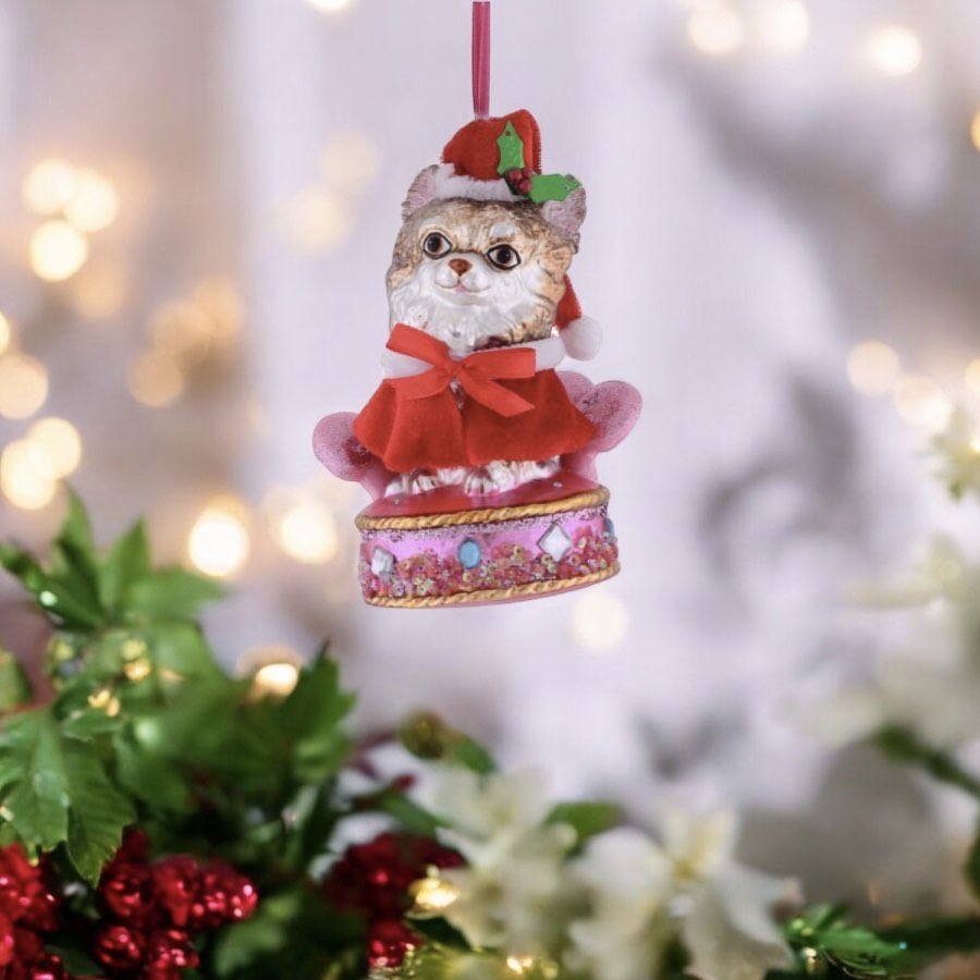 Weihnachtsbaumschmuck HUND AUF PLÜSCHSESSEL GiftCompany H 14 cm