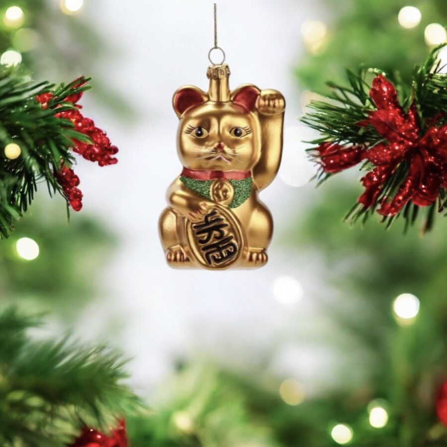 Weihnachtsbaumschmuck WINKEKATZE GiftCompany H 11 cm