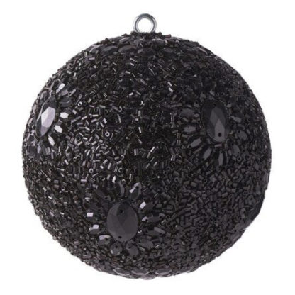 Weihnachtskugel OPIUM GiftCompany Blumenmuster, Perlen, schwarz ø 10 cm