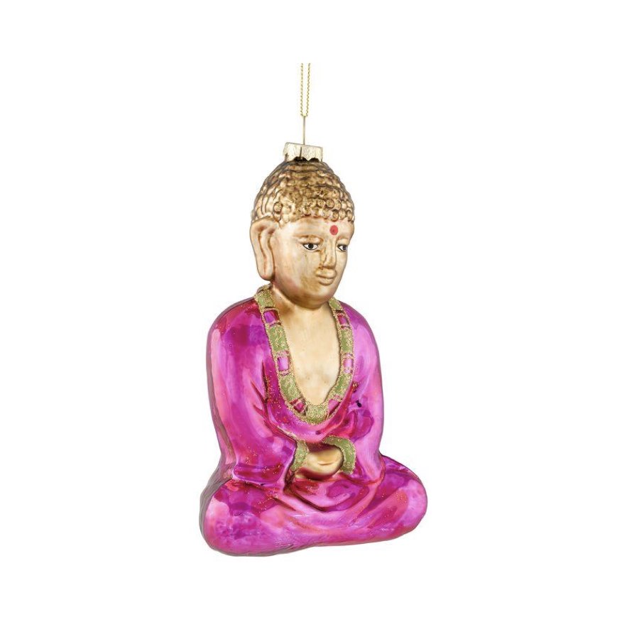 Weihnachtsbaumschmuck BUDDHA GiftCompany pink H 16 cm