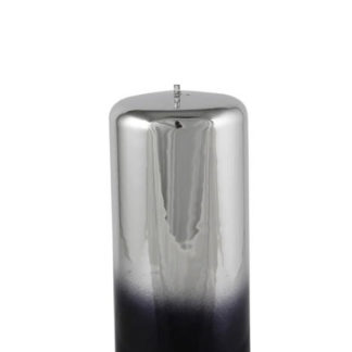 Kerze 2er Set Cylinderkerze CELLINI silber-schwarz 7x15 cm
