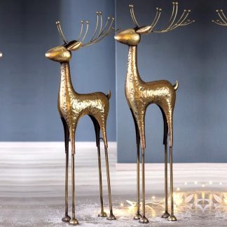 Weihnachtsdeko Metall Hirsch KNUT gold