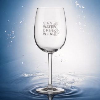 Räder Weinglas mit Gravur SAVE WATER DRINK WINE Höhe 22 cm