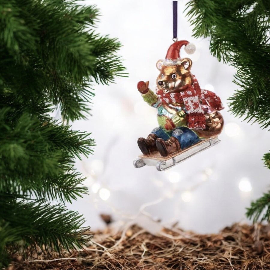 Weihnachtsbaumschmuck Bär MIT SCHLITTEN GiftCompany H 11 cm