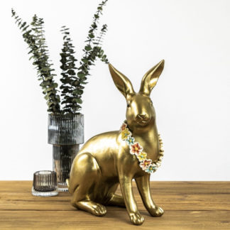 Osterdeko Hase CLAUDI mit Blumenkette Werner Voss H 40 cm