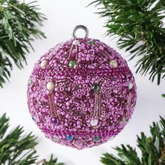 Weihnachtskugel OPIUM GiftCompany, Perlen, Pailletten, pink ø 10 cm