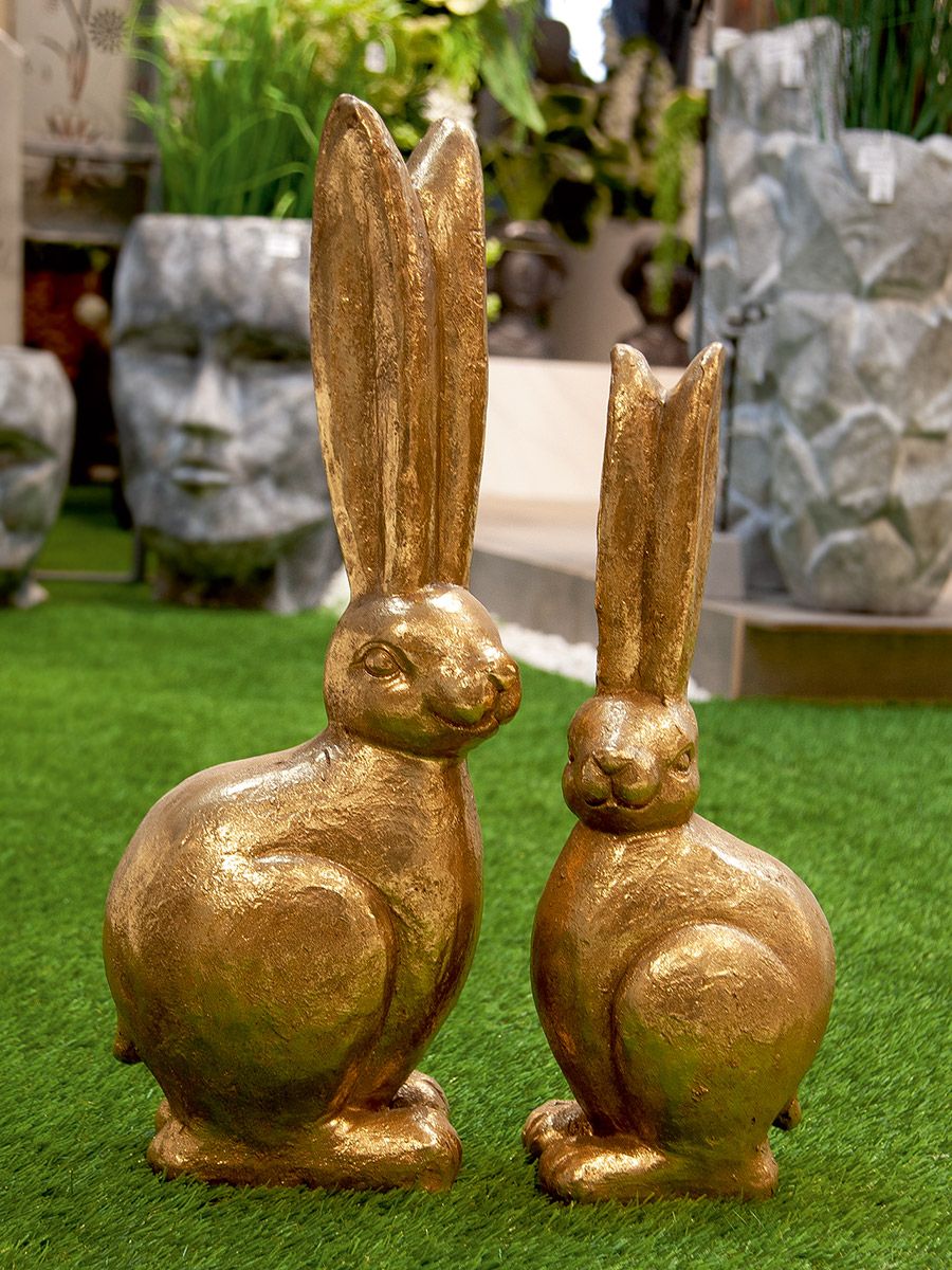 Osterhase Deko groß HANNES gold H 62 50 cm