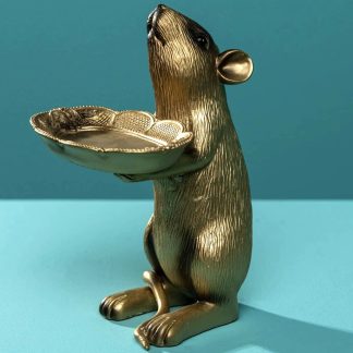 Deko Figur Ratte RUDI mit Schale Werner Voß Höhe 23 cm