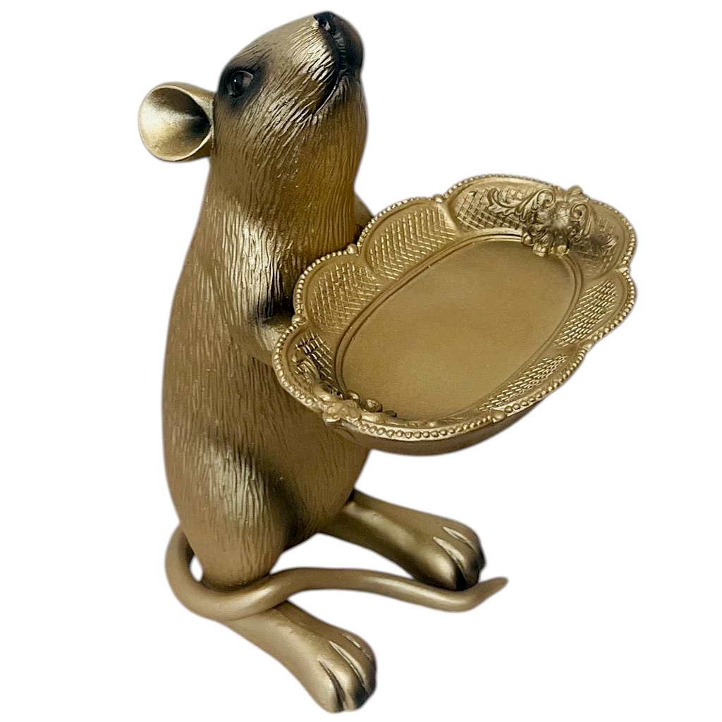 Deko Figur Ratte RUDI mit Schale Werner Voß Höhe 23 cm