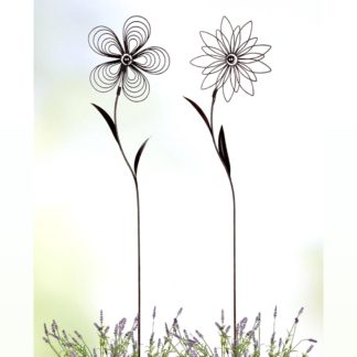 Gartenstecker Metall Blume 2er Set Höhe 110 cm