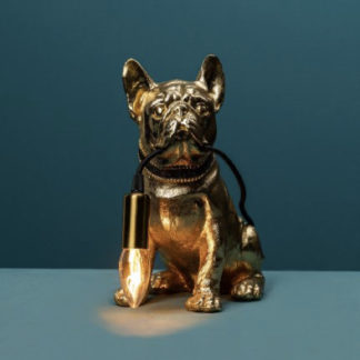 Tischlampe Tischleuchte BULLDOGGE FRANCIS Werner Voss schwarz | gold H 29 cm