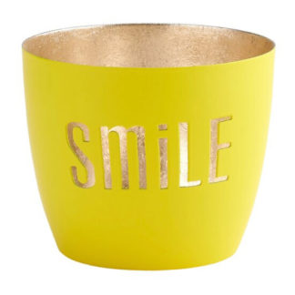 GiftCompany Windlicht MADRAS SMiLE gelb/gold