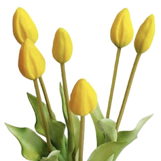 Kunstblume Tulpen | Künstliche Tulpen Bündel 7 Blüten gelb