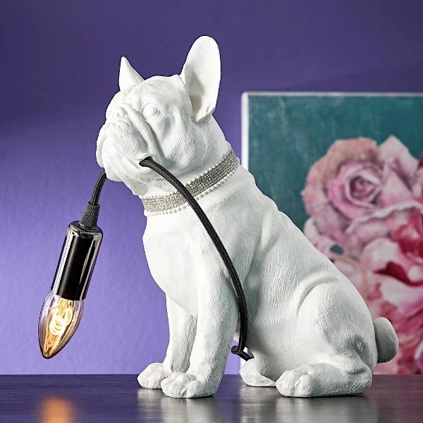 Tischleuchte Bulldogge Francis, gold - Tischlampe, Moderner Deko