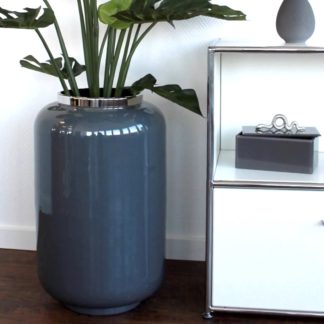 Bodenvase XXL | große Vase dunkelgrau/silber SAIGON GiftCompany Höhe 65 cm