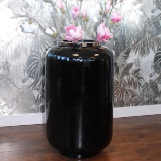 Bodenvase XXL | große Vase schwarz/silber SAIGON GiftCompany Höhe 65 cm