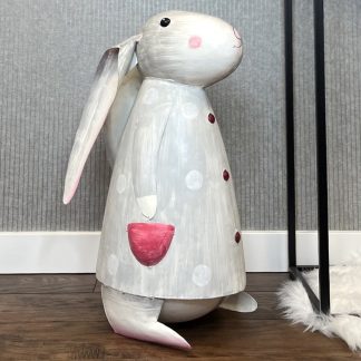 Deko Hase BETTY hellgrau Pape Kunstgewerbe Höhe 53 cm