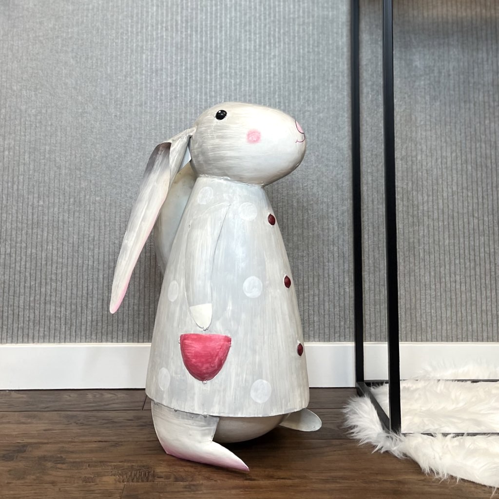 Deko Hase BETTY hellgrau Pape Kunstgewerbe Höhe 53 cm