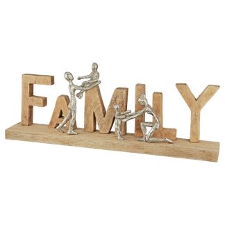 Holzskulptur Schriftzug FAMILY B 55 cm