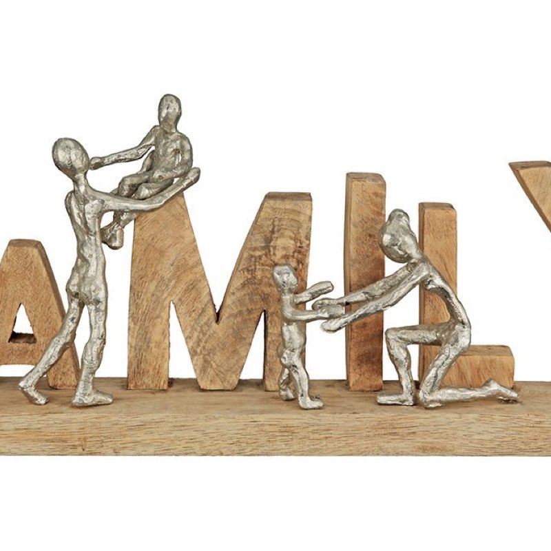 Holzskulptur Schriftzug FAMILY B 55 cm