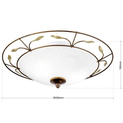 Deckenleuchte rund 40 cm ANDRIA gold antik