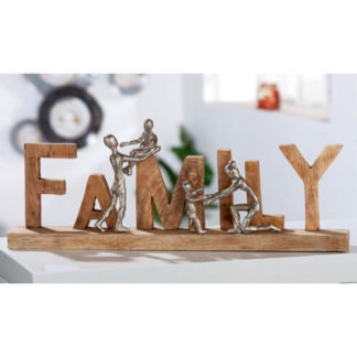 Holzskulptur Schriftzug FAMILY H 21 cm