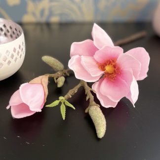 Kunstblume Dekozweig MAGNOLIE Seide rosa H 39 cm