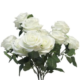 Kunstblume ROSENSTRAUSS DIJON weiß H 42 cm