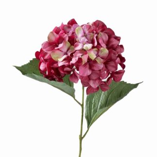 60cm Blüte 25cm hell-rosa Kunstblume Seidenblume Hortensie mauve-farben 