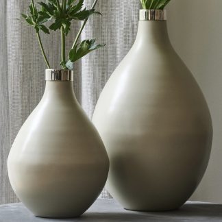 Vase SAIGON GiftCompany bauchig sandstone H 27 | 40 cm