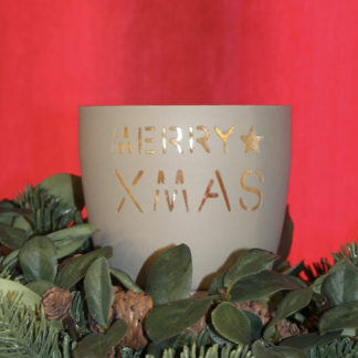 Windlicht Weihnachten MADRAS "Merry Xmas" GiftCompany ø 10 cm