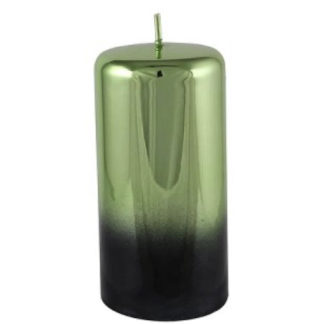Kerze 2er Set Cylinderkerze CELLINI hellgrün-schwarz H 10 | 15 cm