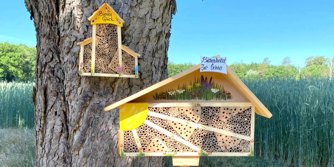 Insektenhotels und Bienenhotels