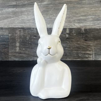 Deko Osterhase weiß Olli Werner Voß Höhe 24 cm