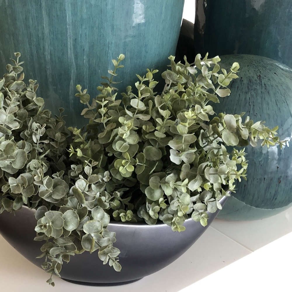 Kunstpflanze Kunstblume EUKALYPTUSBUSCH L 46 cm dunkelgrün