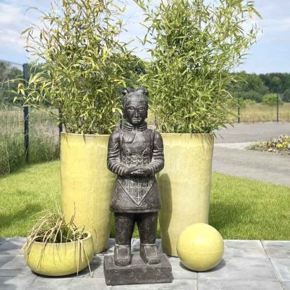 Gartenskulptur Groß chinesischer Krieger H 100 cm