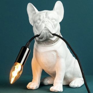 Tischlampe Bulldogge FRANCIS weiß Werner Voß Höhe 29 cm