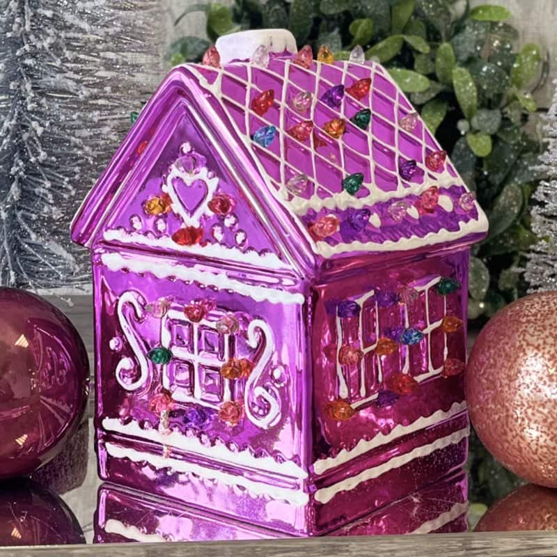 LED Weihnachtsdeko LEBKUCHENHAUS H 18 cm