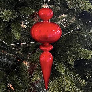 Weihnachtsbaumschmuck Glaszapfen rot Casablanca Länge 26 cm