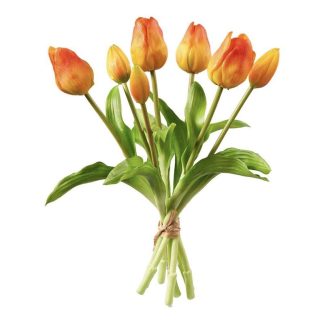 Künstliche Tulpen wie echt orange 7er Bund Höhe 30 cm
