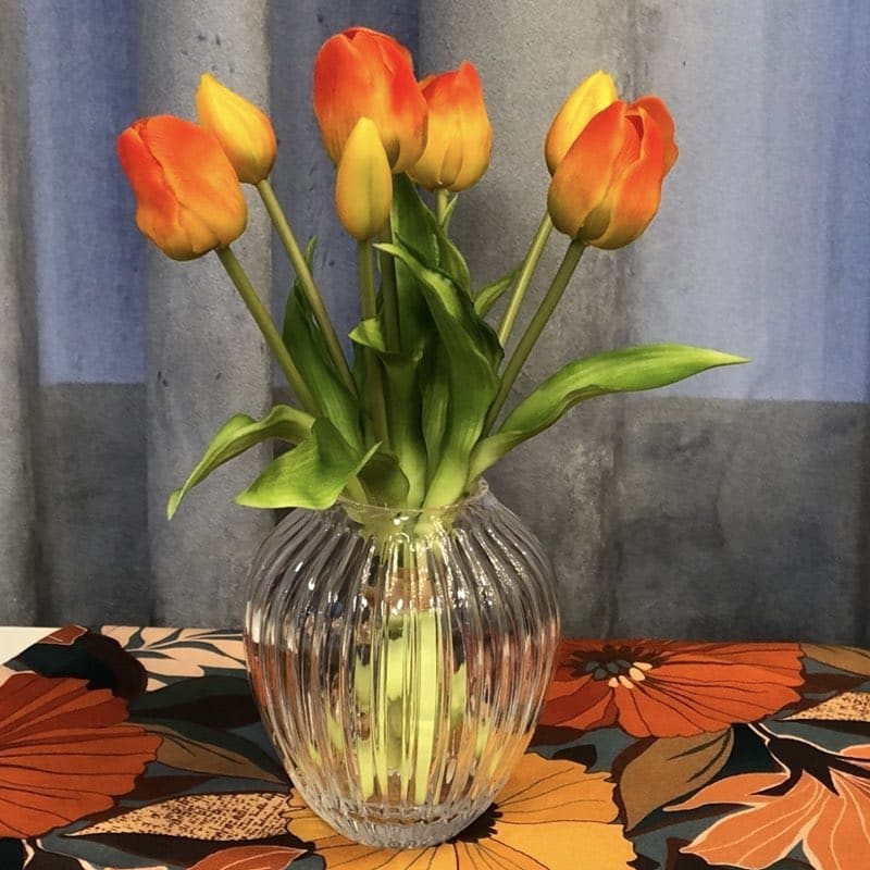 Künstliche Tulpen Wie Echt Orange 7er Bund Höhe 30 Cm