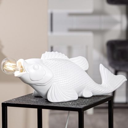 Tischlampe Fisch KOI weiß