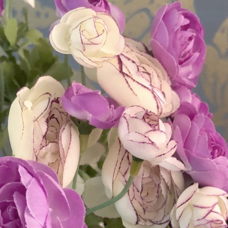 Kunstblumen Seidenblumen Strauß RANUNKEL H 35 cm lila