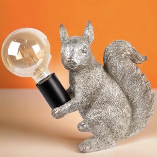 Tischlampe Eichhörnchen ENZO silber Höhe 25 cm
