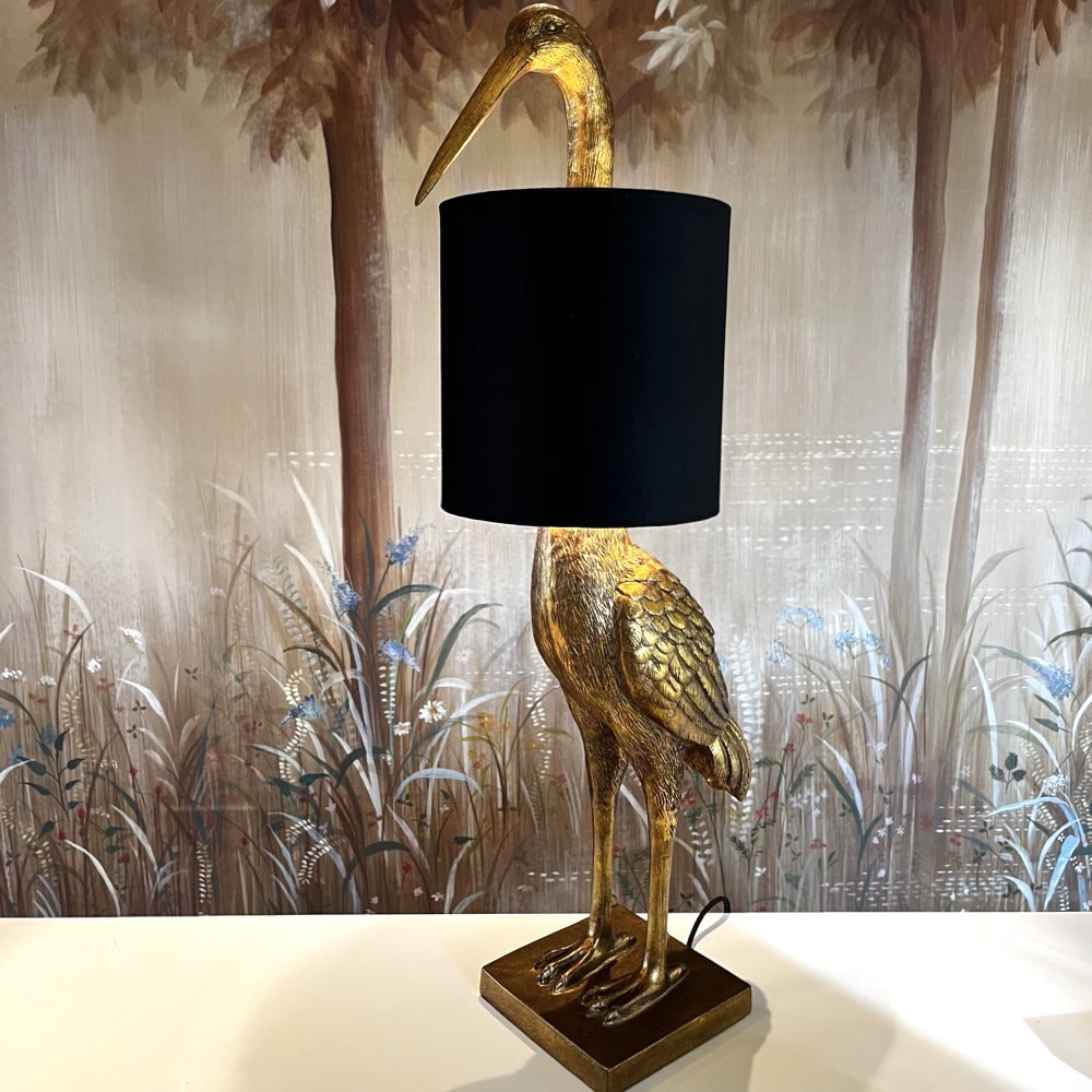 Tischlampe Kranich KONRAD gold Höhe 76 cm