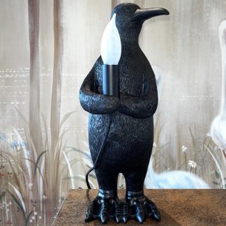 Tischlampe Pinguin PABLO schwarz matt Höhe 41 cm